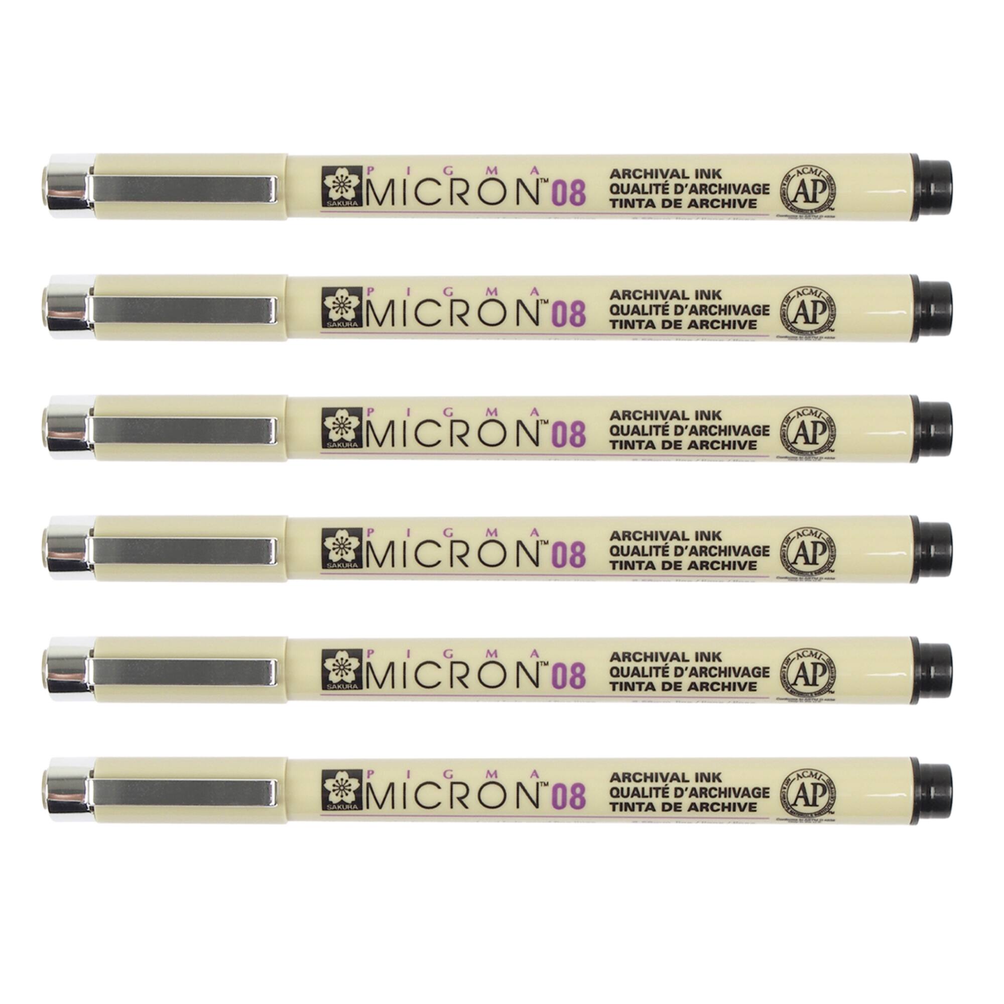 6 Packs: 6 ct. (36 total) Pigma® Micron™ 08 Fine Line Black Pens